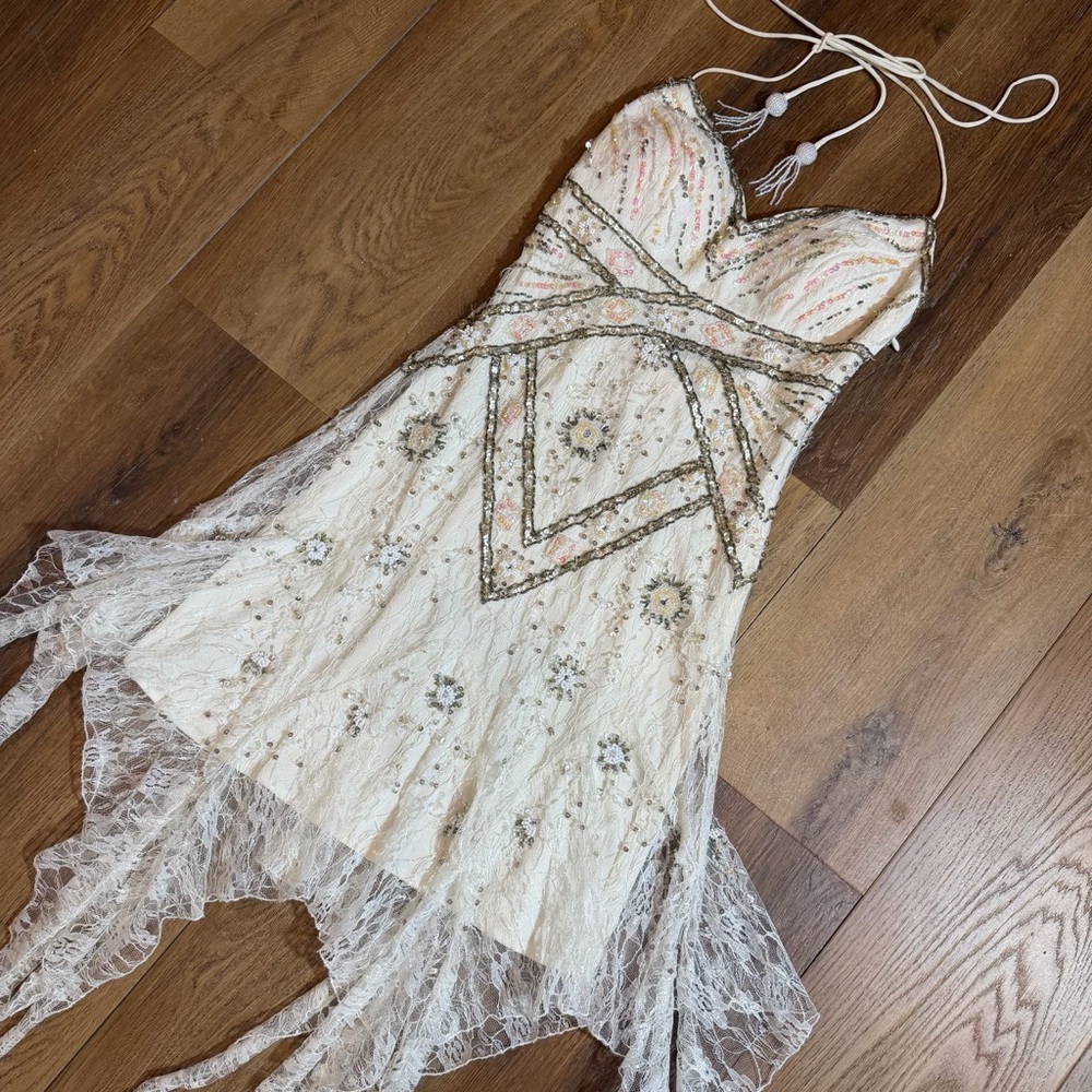 Vintage Y2K Beaded Dress Vintage Beaded Dress Sue Wong Wedding Dress Lace Fairy - Picture 12 of 15